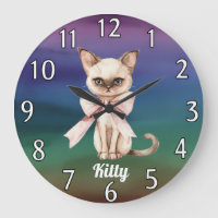 Pared personalizada de acuarela y foto de gato y n