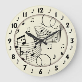 Reloj Redondo Grande Pared redonda de diseño musical de moda