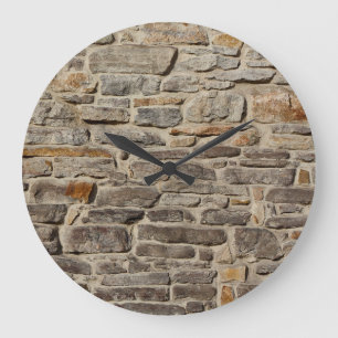 Reloj Redondo Grande Paredes de piedra rústica, decoración texturizada