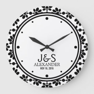 Reloj Redondo Grande Pareja Boda moderna personalizada