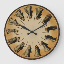 Reloj Redondo Grande Pareja de baile de salón Waltzing 1898 Classic