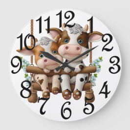 Reloj Redondo Grande Pareja de vaca