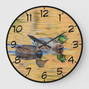 Reloj Redondo Grande Pares de patos silvestres