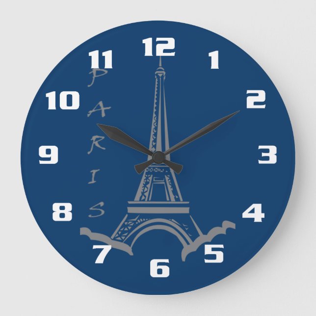 Reloj Redondo Grande PARIS France Eiffel Tower (Anverso)