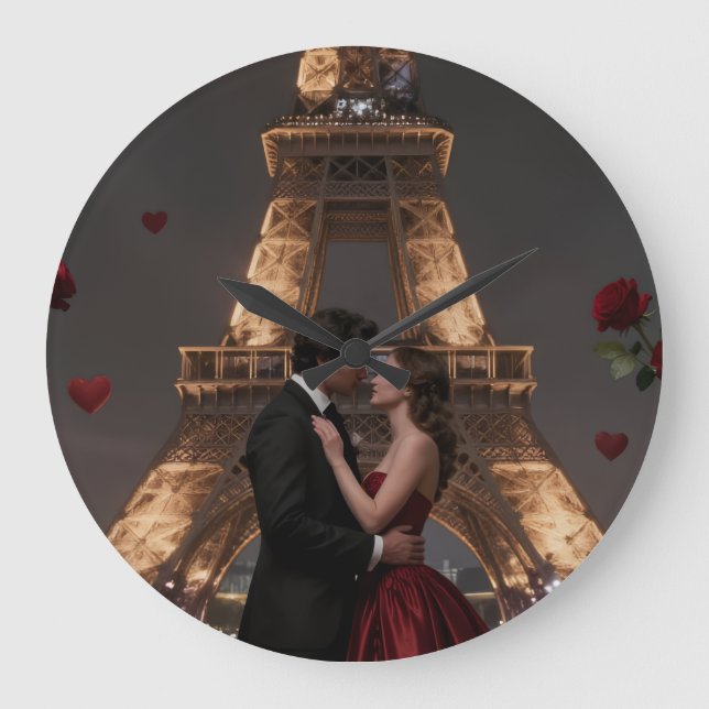 Reloj Redondo Grande Parisian Valentines Day (Anverso)