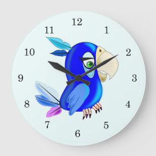 Reloj Redondo Grande Paro azul pequeño