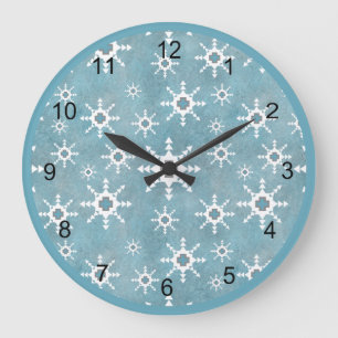 Reloj Redondo Grande Paro de nieve geométrica del suroeste de turquesa