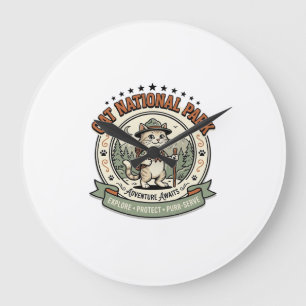 Reloj Redondo Grande Parque Nacional Gato Póster Parque Nacional Gato G