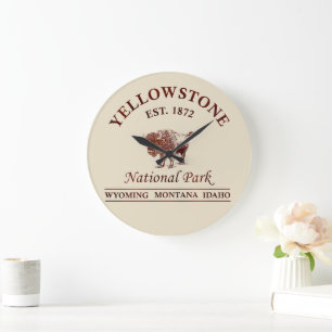 Reloj Redondo Grande Parque Nacional Yellowstone Vintage