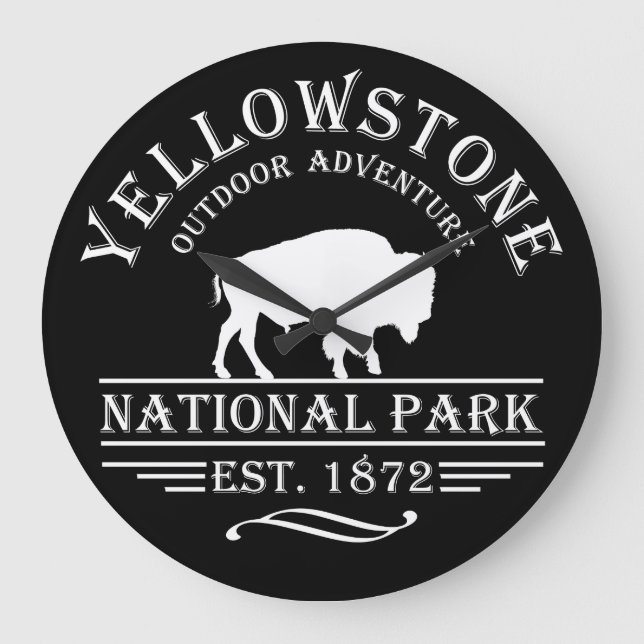 Reloj Redondo Grande Parque Nacional Yellowstone Vintage (Anverso)