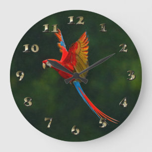 Reloj Redondo Grande Parrot in Flight
