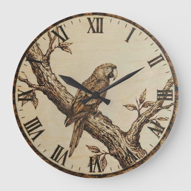 Reloj Redondo Grande Parrot Wall Clock (Anverso)