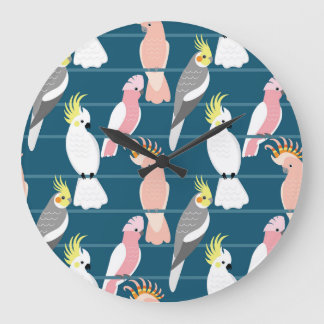 Reloj Redondo Grande Parrots personalizados: Patrón sin foco