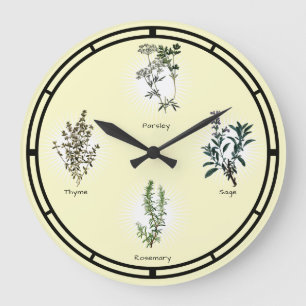 Reloj Redondo Grande Parsley Sage Rosemary & Thyme Herbs
