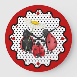 Reloj Redondo Grande Paseo por la familia Ladybug