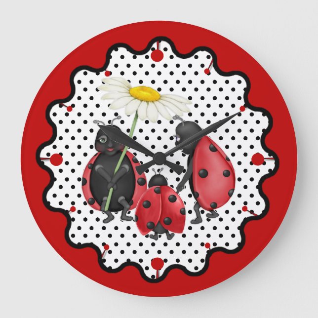 Reloj Redondo Grande Paseo por la familia Ladybug (Anverso)