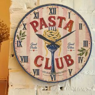 Reloj Redondo Grande Pasta Club Vintage Kitchen