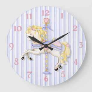 Reloj Redondo Grande Pastel Carousel Pony