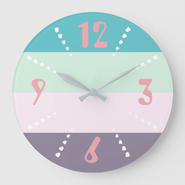 Reloj Redondo Grande Pastel colorido (Anverso)