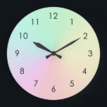 Reloj Redondo Grande Pastel de degradado silenciado Ombre Arcoiris<br><div class="desc">Hermoso diseño digital acuarela rosa morado color melocotón amarillo degradado oscuro. Sencillo,  tranquilo,  relajante y glam,  boho,  alfombra de yoga moderna de moda. Regalo de degradado. Regalos de degradado personalizados. El diseño de los regalos personalizados de yoga gradiente está disponible en diferentes productos de yoga,  ver en la colección.</div>