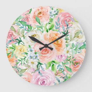 Reloj Redondo Grande Pastel de jardín romántico