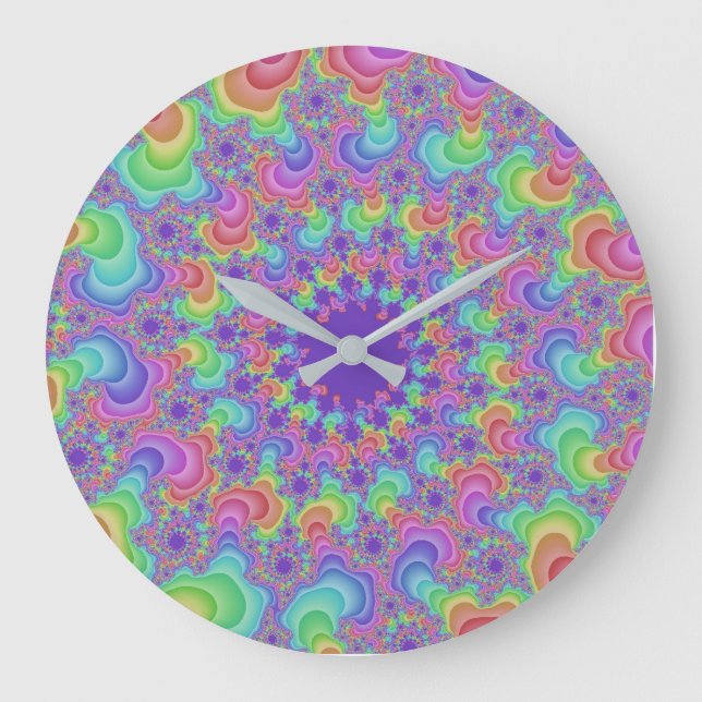 Reloj Redondo Grande Pastel de ojos arcoiris (Anverso)
