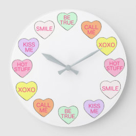 Reloj Redondo Grande Pastel El día de San Valentín Candy Conversation H