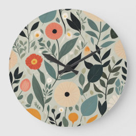 Reloj Redondo Grande Pastel Floral Reverie