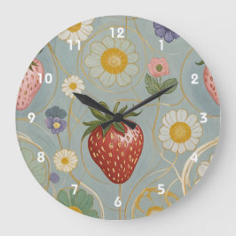 Reloj Redondo Grande Pastel Floral y Berry Delight