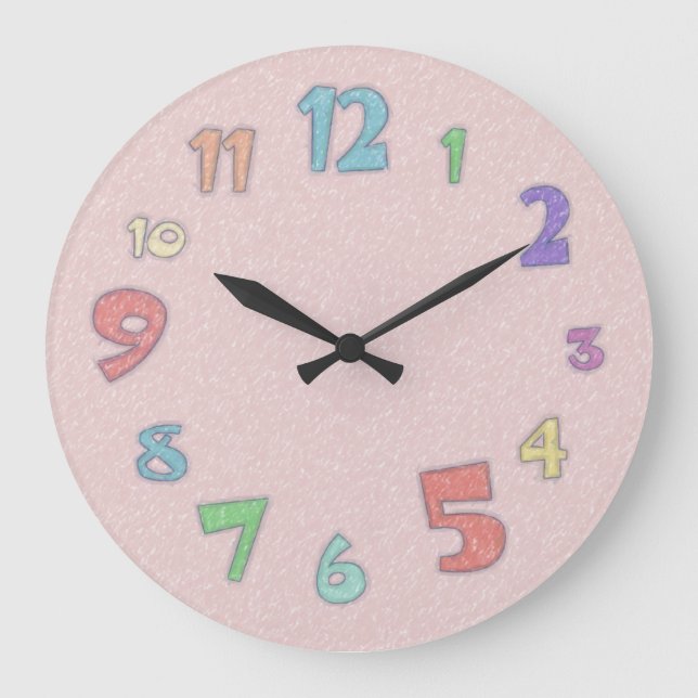 Reloj Redondo Grande Pastel rosa bonito (Anverso)