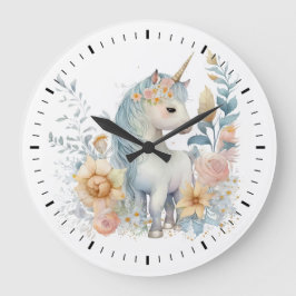 Reloj Redondo Grande Pastel Unicorn