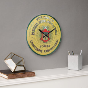 Reloj Redondo Grande Pastilles, logotipo francés vintage.