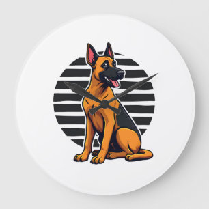 Reloj Redondo Grande Pastor Belga Malinois (2)