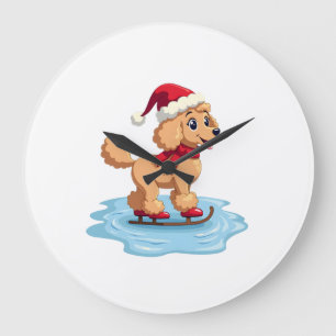 Reloj Redondo Grande Patinador de caniche