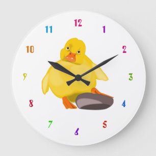 Reloj Redondo Grande Pato amarillo chiquito -