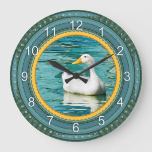 Reloj Redondo Grande Pato de Pekin Blanco - Fotografía de la naturalez