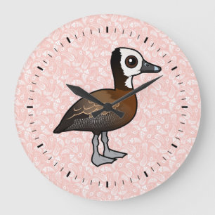 Reloj Redondo Grande Pato silbante de cara blanca