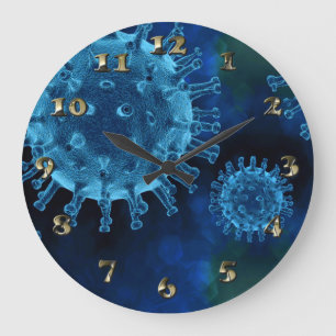 Reloj Redondo Grande Patógenos de virus de Covid