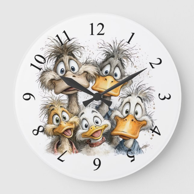 Reloj Redondo Grande Patos caprichosos (Anverso)