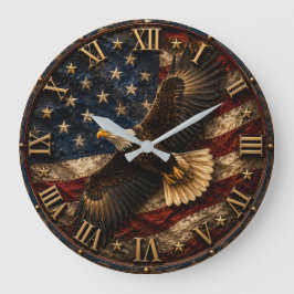 Reloj Redondo Grande Patriotic Bald Eagle USA Freedom Flag