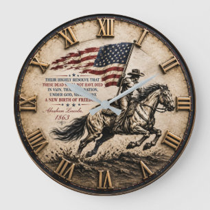 Reloj Redondo Grande Patriotic Cowboy Abraham Lincoln Quote