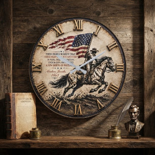 Reloj Redondo Grande Patriotic Cowboy Abraham Lincoln Quote