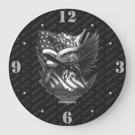 Reloj Redondo Grande Patriotic Military Eagle Appreciation Veterans 