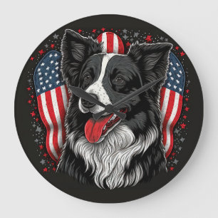 Reloj Redondo Grande Patriotic Pooch