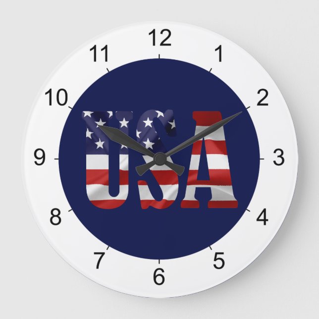 Reloj Redondo Grande Patriótico de Estados Unidos (Anverso)