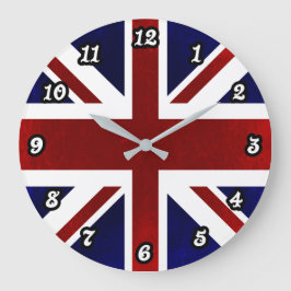 Reloj Redondo Grande Patriótico, Union Jack, Gran Bretaña, Bandera