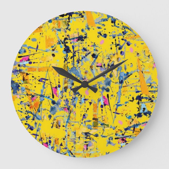 Reloj Redondo Grande Patrón abstracto (Anverso)