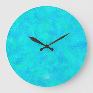Reloj Redondo Grande Patrón abstracto azul turquesa