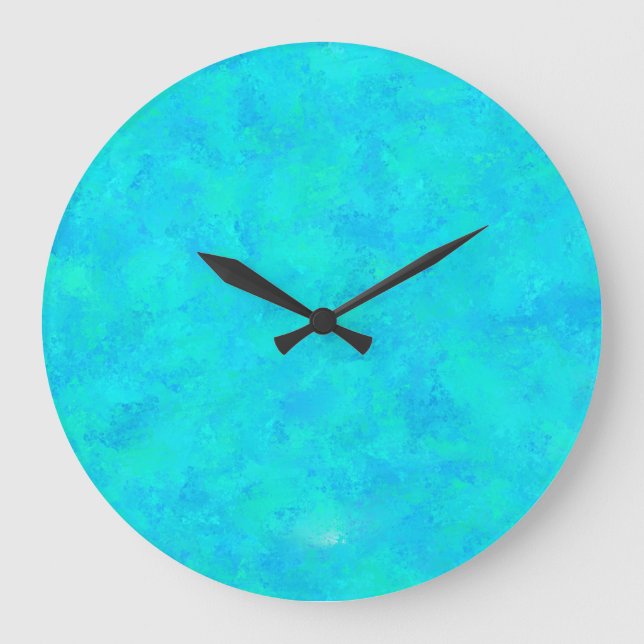 Reloj Redondo Grande Patrón abstracto azul turquesa (Anverso)