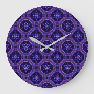 Reloj Redondo Grande Patrón abstracto floral moderno boho elegante #505